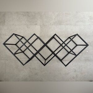 BN Modern Black Geometric Wine Rack